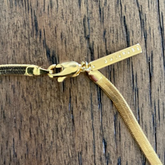 NWT! Anthopologie Flat Gold Herringbone Necklace - Picture 8 of 9